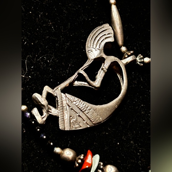 Native American Jewelry - Native Kokopelli Liquid Sikver Necklace